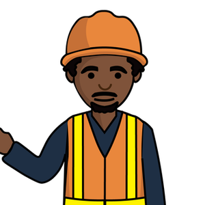 Course mentor wearing a hard hat and safety vest
